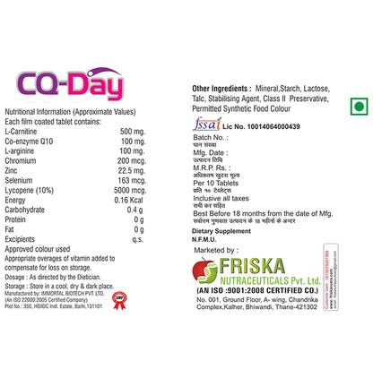 CQ-Day Tablet (10 Each)