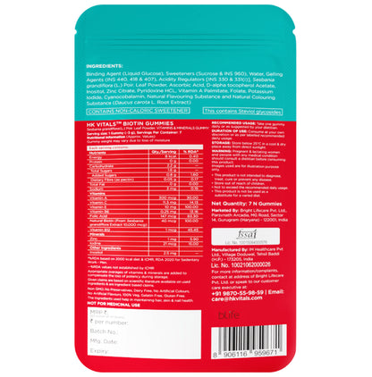 Healthkart HK Vitals Biotin Gummies Strawberry Trial Pack