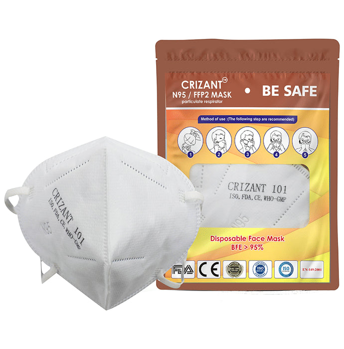 Crizant 101 N95 FFP2 Niosh Standard Particulate Respirator Disposable Face Mask - Classic Derma