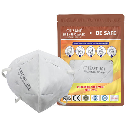 Crizant 101 N95 FFP2 Niosh Standard Particulate Respirator Disposable Face Mask - Classic Derma