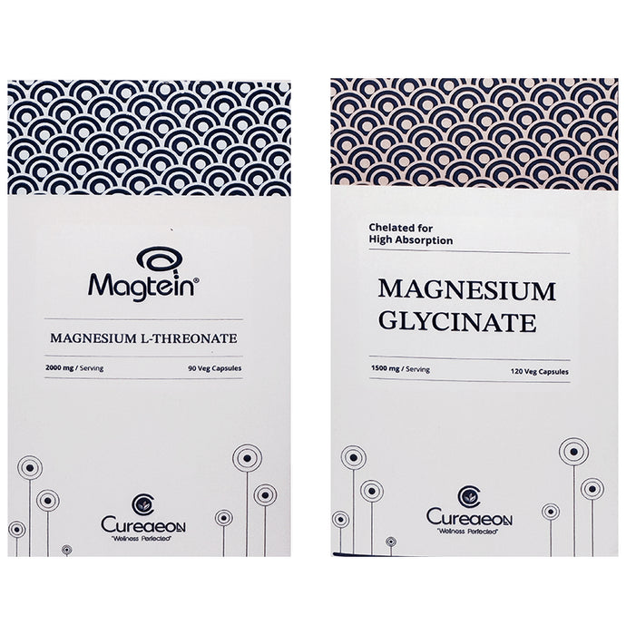 Buy Cureaeon Combo Pack of Magnesium Glycinate Veg Capsule(120 ...