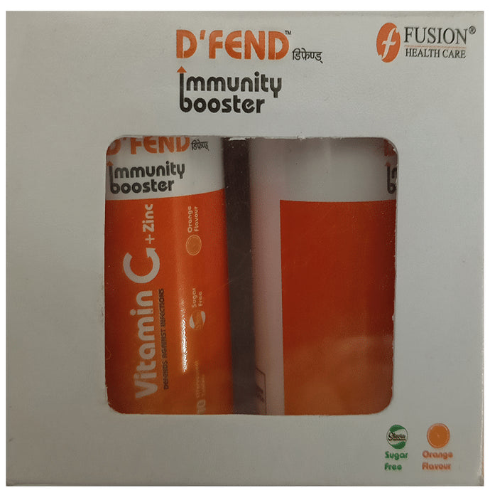 D Fend Immunity Booster Vitamin C+Zinc Tablet(10 Each) Orange Sugar Free - Classic Derma