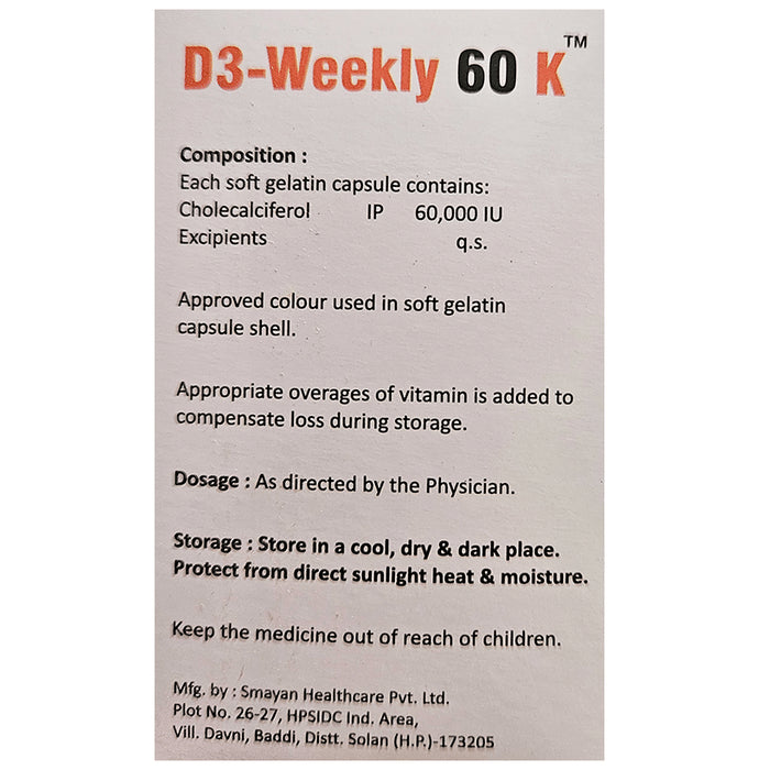 D3 Weekly 60 K Softgel Capsule