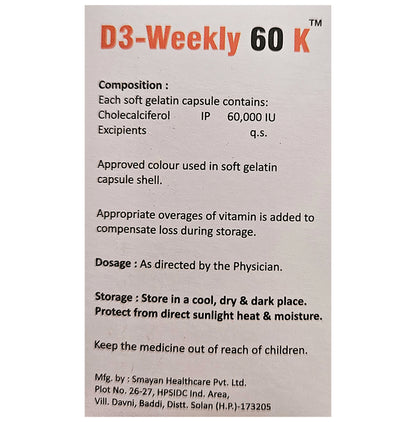 D3 Weekly 60 K Softgel Capsule