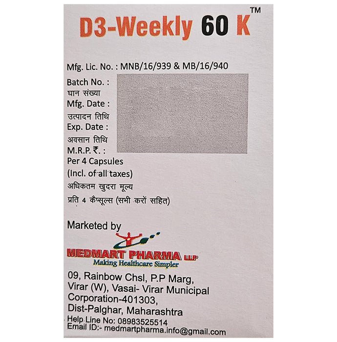 D3 Weekly 60 K Softgel Capsule