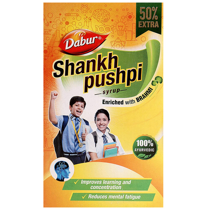 Dabur Shankhpushpi Syrup with Brahmi | For Learning & Concentration - Classic Derma