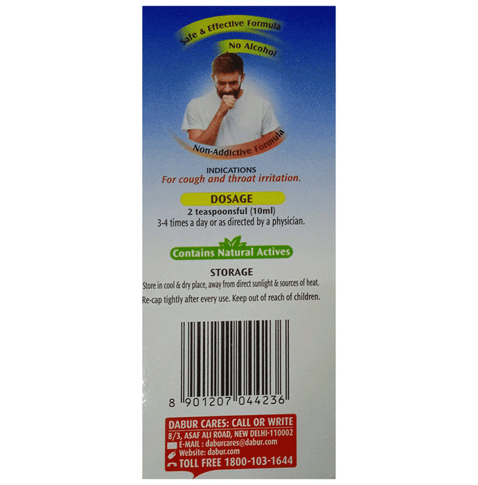 Dabur Sugar Free Honitus Honey-Based Ayurvedic Cough Syrup | Fast Relief from Cough, Cold & Sore Throat | Non-Drowsy