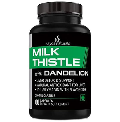 Kayos Naturals Milk Thistle with Dandelion 500mg Capsule - Classic Derma