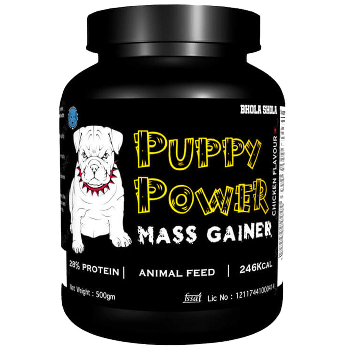 Bhola Shola Puppy Power Mass Gainer Chicken Flavour - Classic Derma