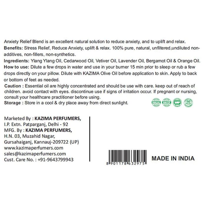 Kazima Anxiety Relief 100% Pure Essential Oil