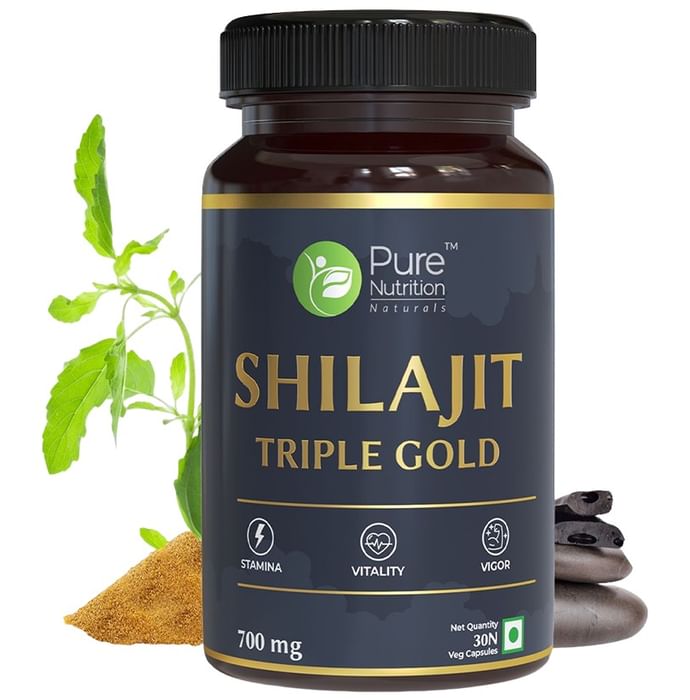 Pure Nutrition Shilajit Triple Gold Veg Capsule - Classic Derma