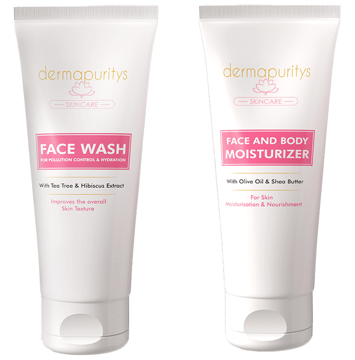 Dermapuritys Combo Pack of Face Wash for Pollution Control and Hydration & Face & Body Moisturizer (100ml Each) - Classic Derma