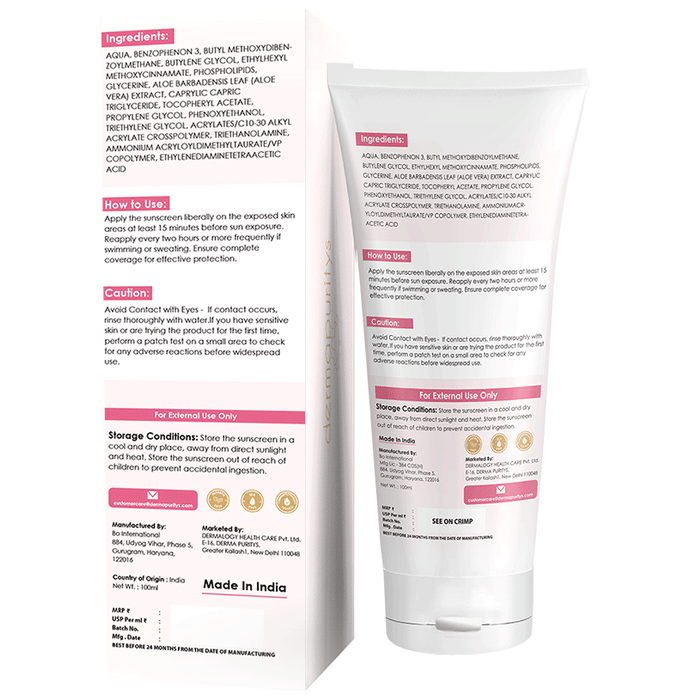 Dermapuritys Combo Pack of Face Wash for Pollution Control and Hydration & Sunscreen SPF 50 gel based (100ml Each)