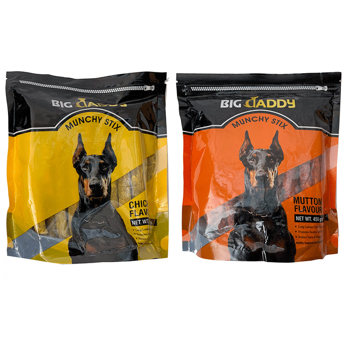 Big Daddy Munchy Stik (450gm Each) Mutton & Chicken - Classic Derma