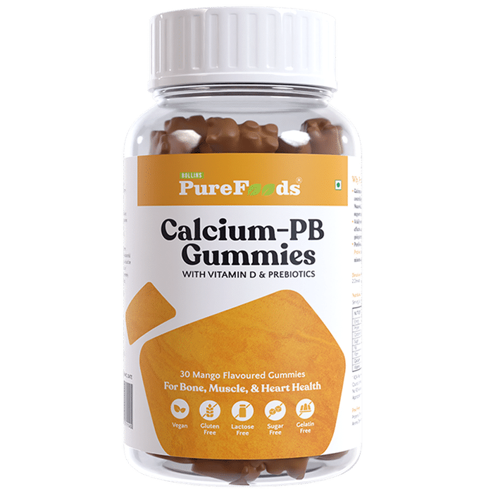 PureFoods Calcium -PB Gummies with Vitamin D & Prebiotics Mango - Classic Derma