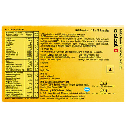 Diataal-D Multivitamin & Mineral Capsule