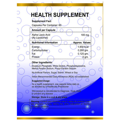 Lipomer Liposomal Alpha Lipoic Acid Vegetarian Capsule