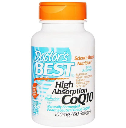 Doctor's Best High Absorption CoQ10 with Bioperine 100mg Softgels | For Heart Health & Energy - Classic Derma