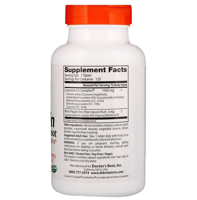 Doctor's Best High Absorption Curcumin from Turmeric Root 1000mg Tablet
