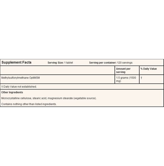 Doctor's Best MSM 1500mg Tablet for Joint Health