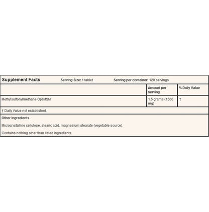 Doctor's Best MSM 1500mg Tablet for Joint Health
