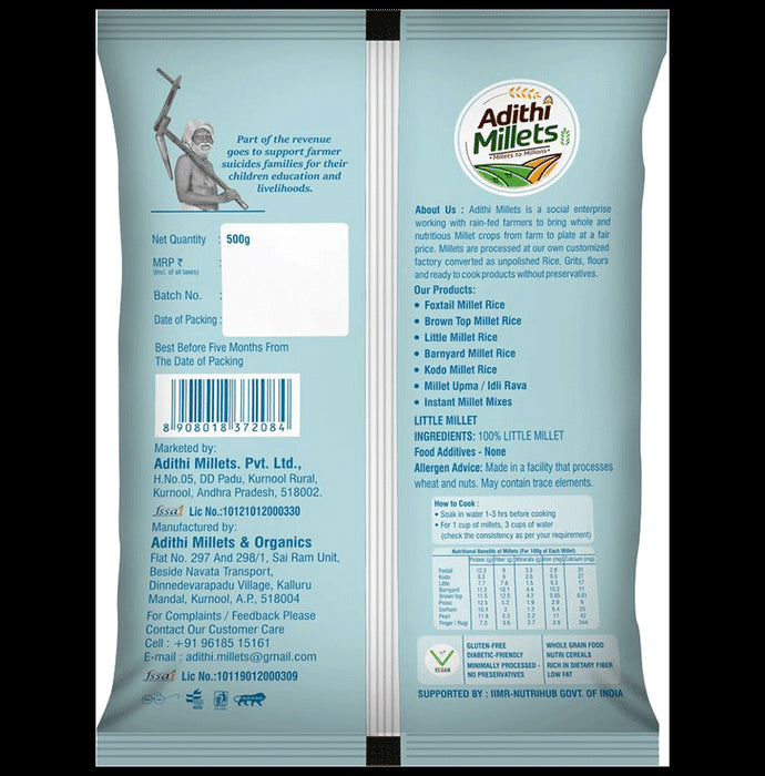 Adithi Millets Combo Pack of Proso 500g ,Little 500g,Kodo 500g,Barniyard 500g
