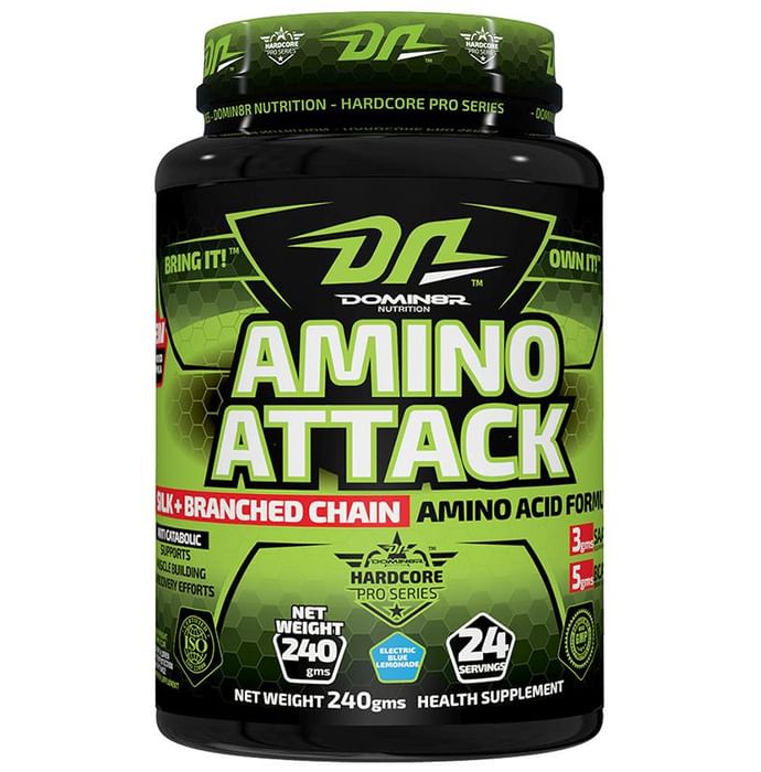 DOMIN8R Amino Attack Powder Electric Blue Lemonade - Classic Derma