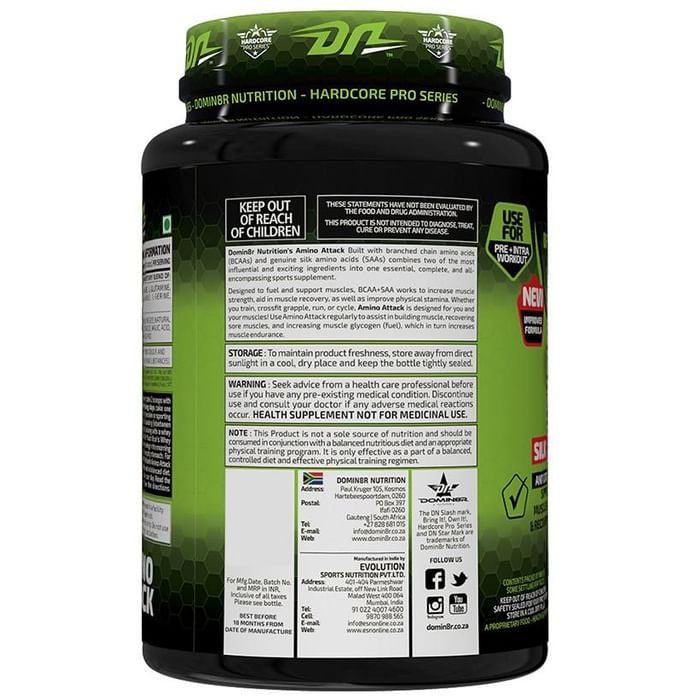 DOMIN8R Amino Attack Powder Electric Blue Lemonade