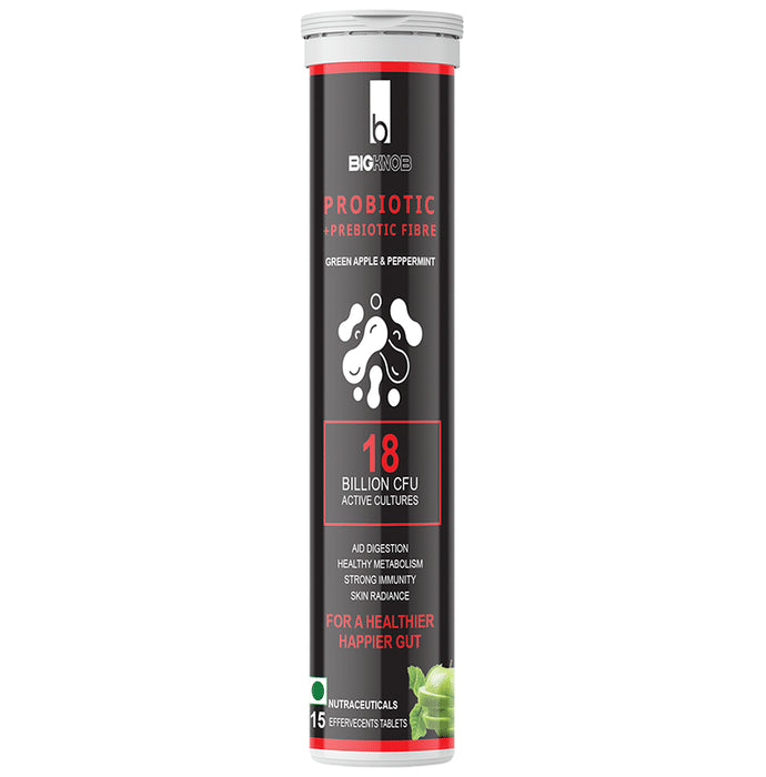 Bigknob Probiotic + Prebiotic Fibre 18 Billion CFU Active Cultures Effervescent Tablet - Classic Derma