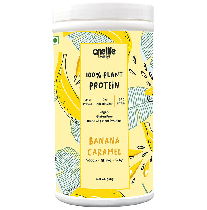 OneLife 100% Plant Protein Powder Banana Caramel - Classic Derma