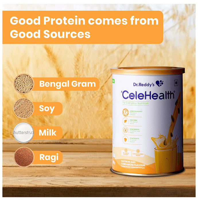 Dr Reddy's CeleHealth Nutritional Drink Low Glycemic Index, No Added Sugars Saffron and Cardamom