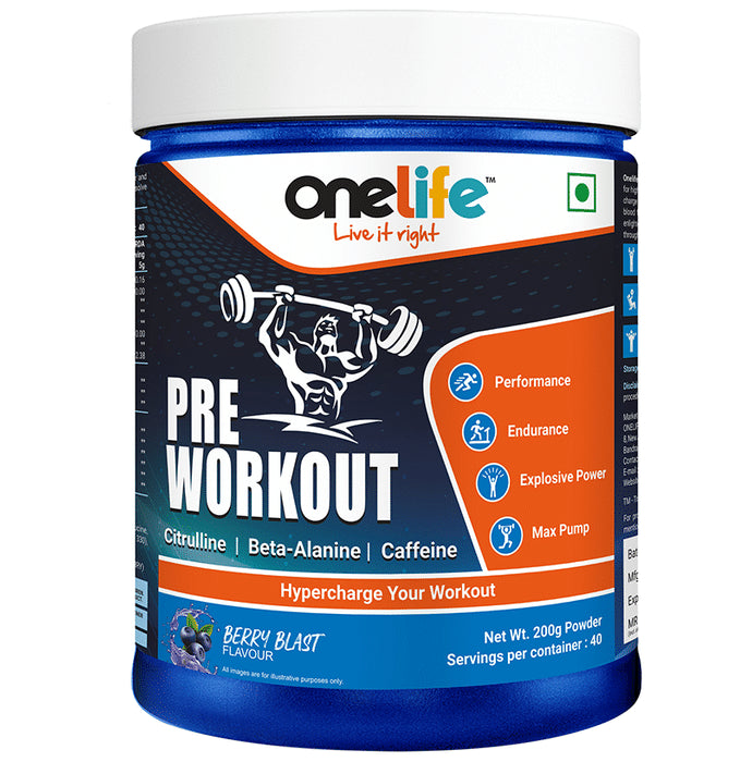 OneLife Pre Workout Powder Berry Blast - Classic Derma