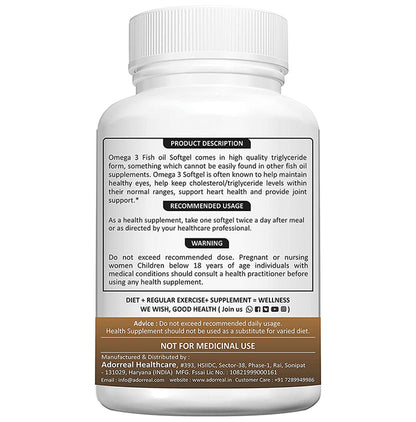 Adorreal Omega-3 Fish Oil EPA 460 + DHA 380 Softgels