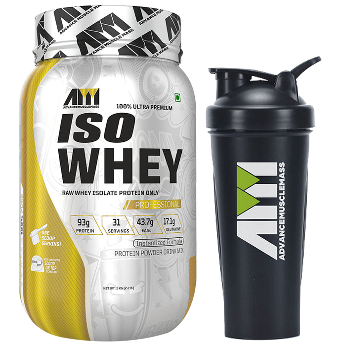 Advance MuscleMass 100% Ultra Premium Iso-Whey Powder with Shaker 700ml - Classic Derma