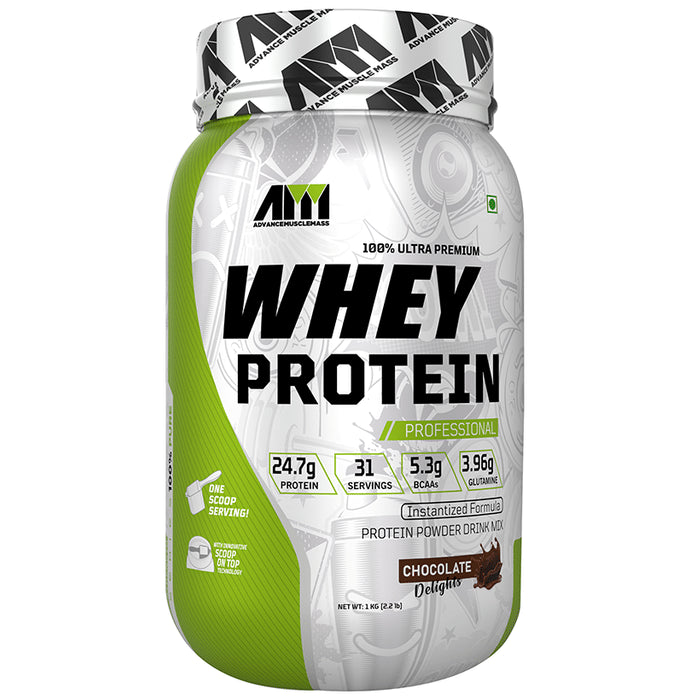 Advance MuscleMass 100% Ultra Premium Whey Protein Powder Chocolate Delight - Classic Derma