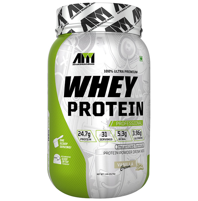Advance MuscleMass 100% Ultra Premium Whey Protein Powder Vanilla Cream - Classic Derma