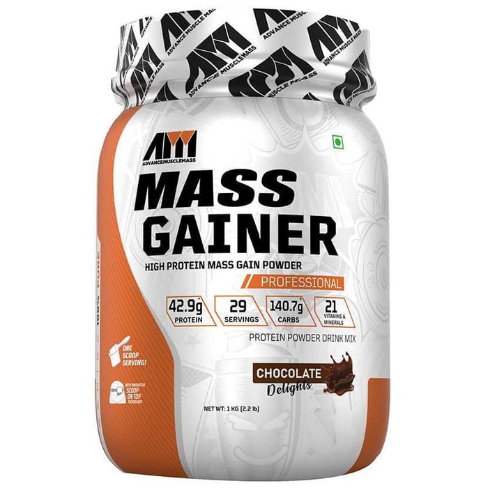 Advance MuscleMass High Protein Mass Gainer Powder Chocolate Delight - Classic Derma