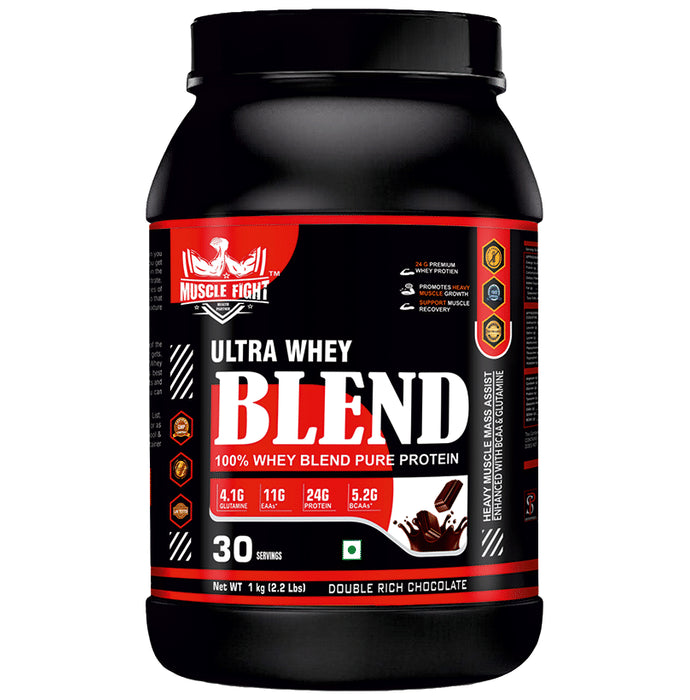 Muscle Fight Ultra whey Blend Powder Double Rich Chocolate - Classic Derma