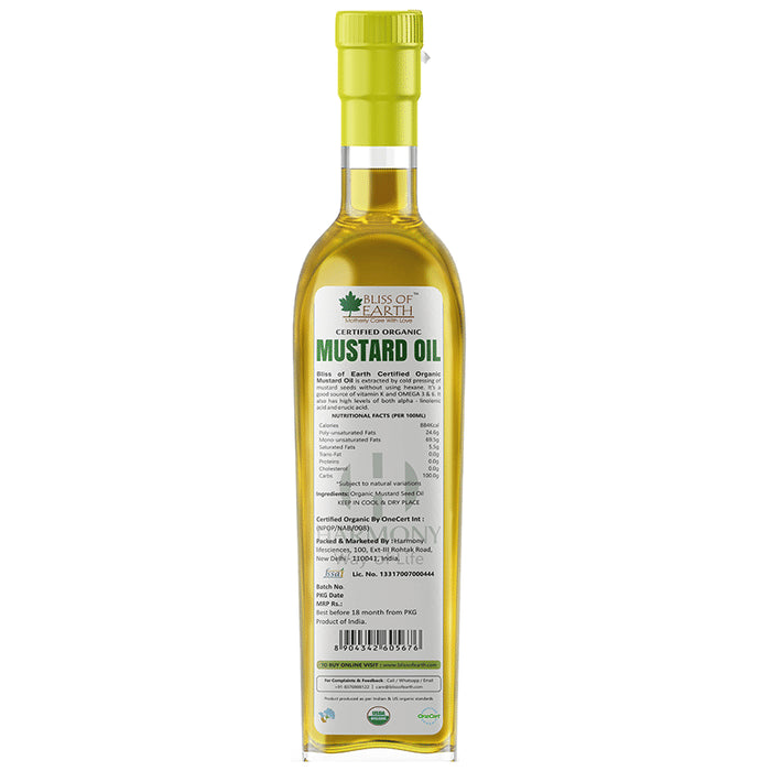 Bliss of Earth Certified Organic Mustard Oil
