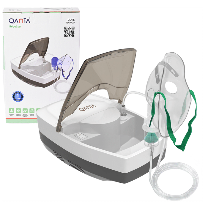 Qanta CORE Piston Compressor Nebulizer Machine with Complete Mask Kit for Adult & Child White - Classic Derma