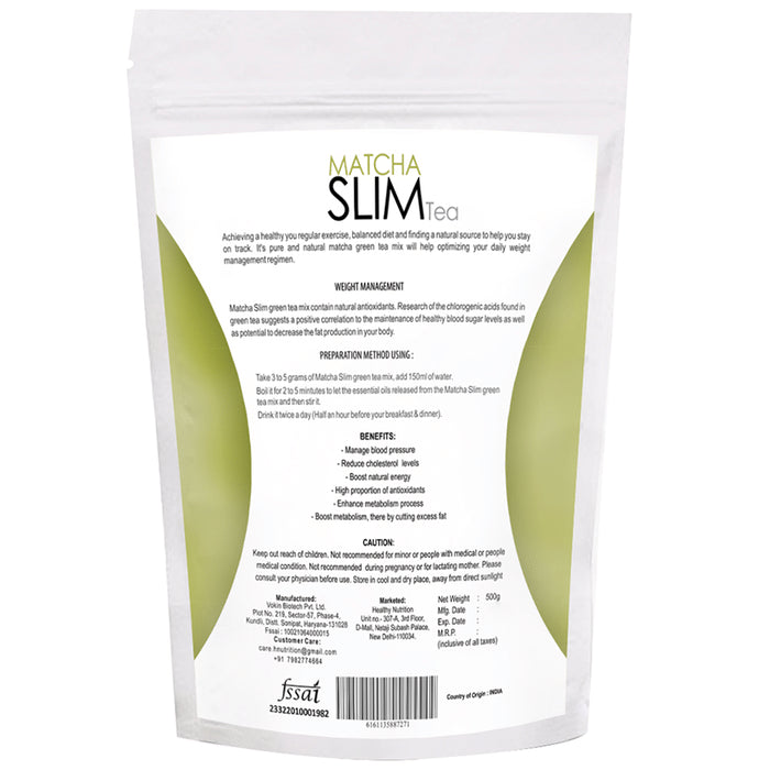 Healthy Nutrition Matcha Slim Tea with Vitamins & Taurine | For Weight Management