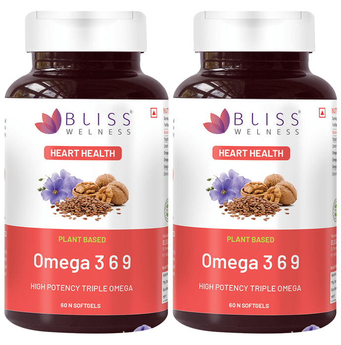 Bliss Welness Heart Health Omega 3 6 9 Softgel Capsule (60 Each) - Classic Derma