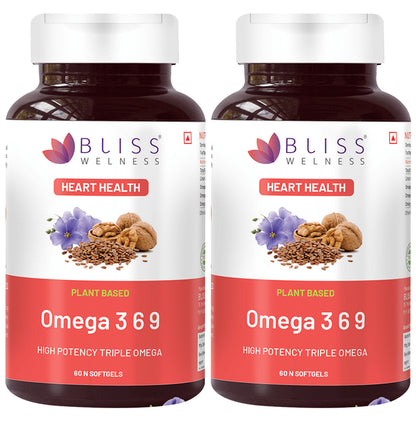 Bliss Welness Heart Health Omega 3 6 9 Softgel Capsule (60 Each) - Classic Derma