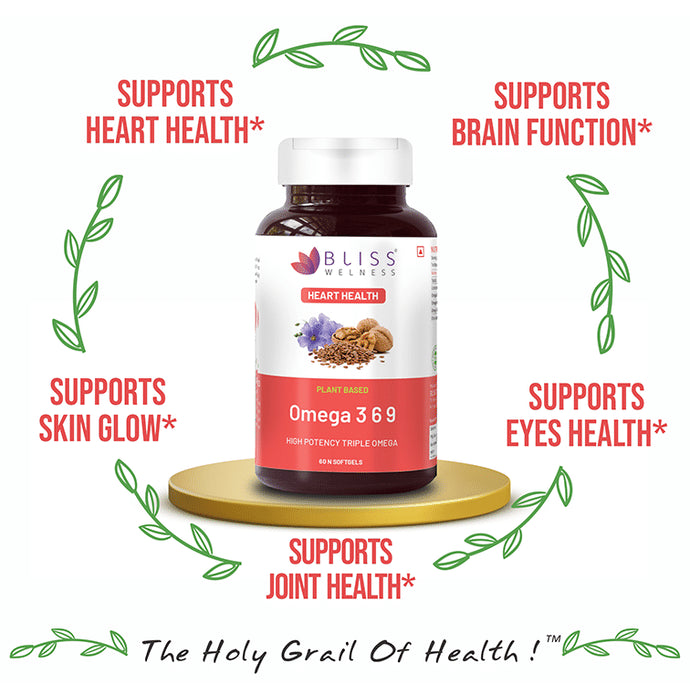 Bliss Welness Heart Health Omega 3 6 9 Softgel Capsule (60 Each)