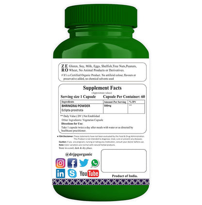 Dr. JPG Organic Bhringraj Vegetarian Capsule