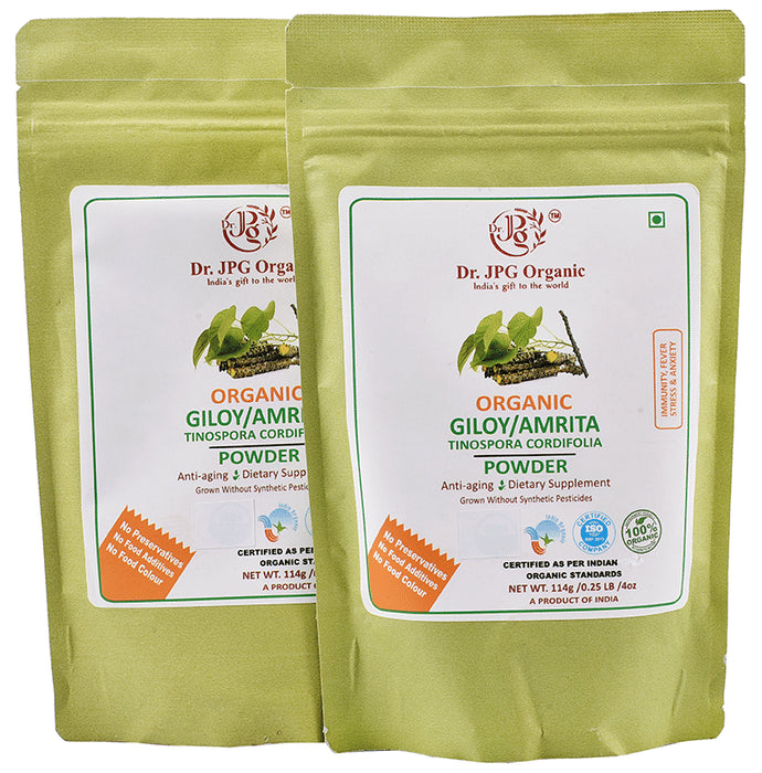 Dr. JPG Organic Giloy/ Amrita Powder (114gm Each) - Classic Derma