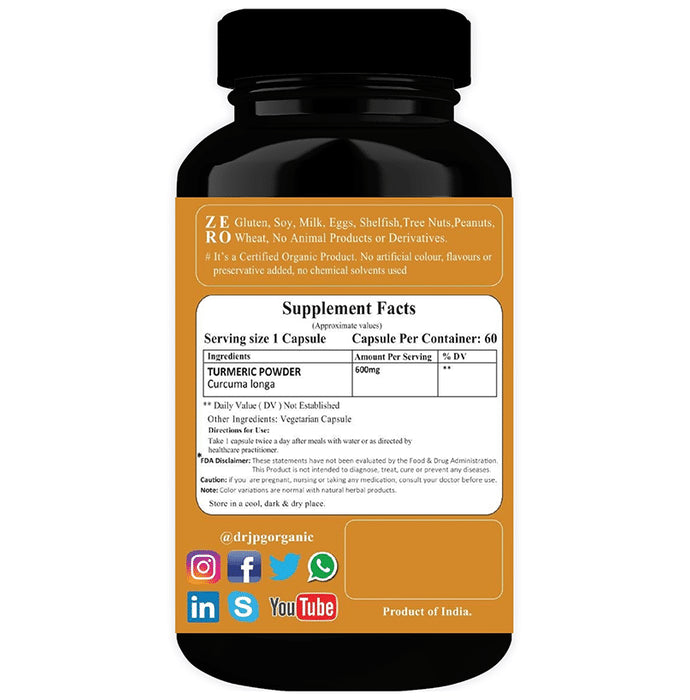 Dr. JPG Organic Turmeric Vegetarian Capsule