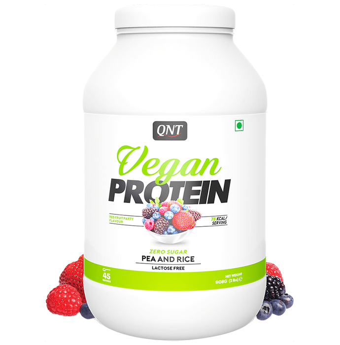 QNT Vegan Protein Powder Red Fruit Party - Classic Derma