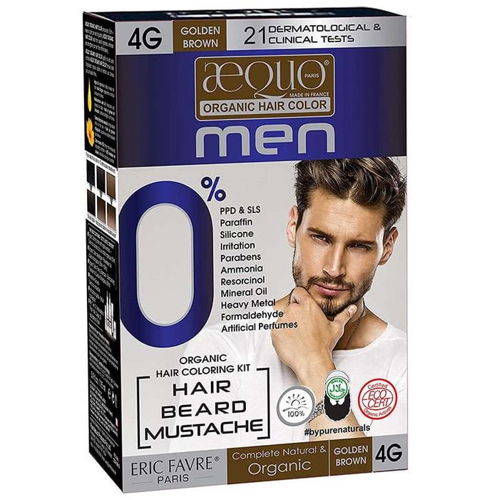Aequo Organic Hair Color Men Golden Brown 4G - Classic Derma