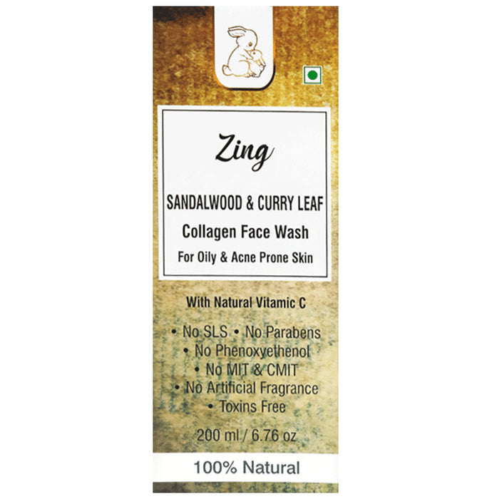 Blush Bunny Organics Zing Sandalwood & Curry Leaf Collagen Face Wash - Classic Derma